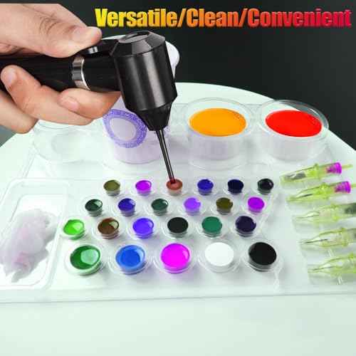 HOINCO 24 PCS Disposable Tattoo Cartridge Tray,Plastic Tattoo Cartridge Cup Holder for Working Cup Cleaning Cup