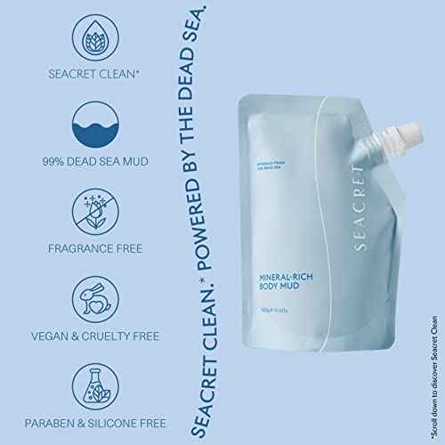 SEACRET Dead Sea Mud - Mineral Rich Body Mud Treatment (Concentration of 99%) Removes Excess Oil and Dead Skin Cells (10.6 oz.)