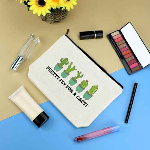 Plant Cactus Gifts for Women Makeup Bag Plant Lover Gift Plant Lady Cosmetic Bag Cacti Cactus Lovers Gifts Cactus Themed Gifts Inspirational Gifts for Her Christmas Birthday Gift for Friend Sister