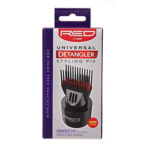 Red by Kiss Universal Detangling Blow Dryer Hair Styling Pik ? Double Layer Pik Attachment for Smooth, Frizz-Free Hair ? Compatible with All Hair Dryers, Wigs, Weaves & Natural Hair
