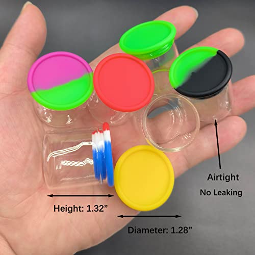 15ml Silicone Glass Wax Containers Airtight with Silicone Lid Concentrate Jars Multi Use (100)