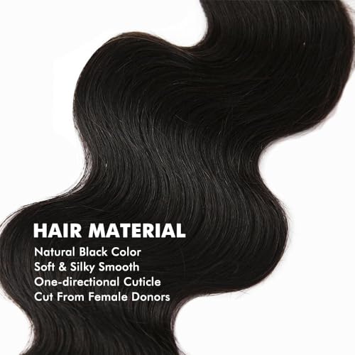 Body Wave Bundles Human Hair 20 22 24Inch Human Hair Raw Bundles 100% Unprocessed Brazilian Virgin Quick Weave Hair 3 Bundles for Black Women Natural Color