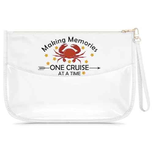 Crab Lovers Gift Cruise Clear Makeup Bag Cruise Gift Summer Beach Travel Accessories for Women Cosmetic Bag Cruise Vacation Present for Daughter Sea Animal Lover Present Toiletry Pouch for Travel