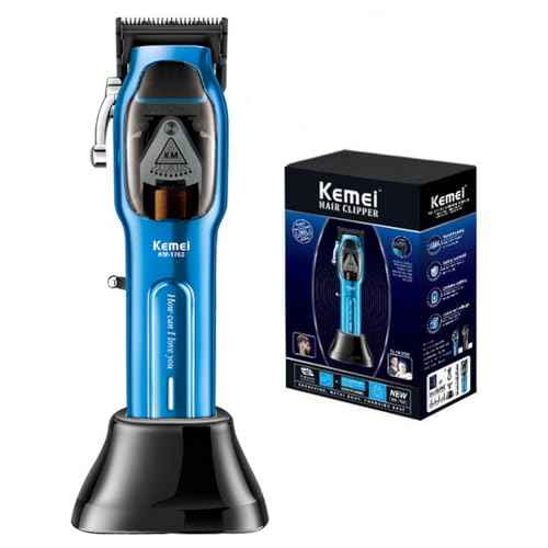 KEMEI Professional Hair Clippers for Men Cord/Cordless Hair Cutting Kits, Hair & Beard Trimmer, Adjustable Barber Clippers with USB Rechargeable, KM-1763