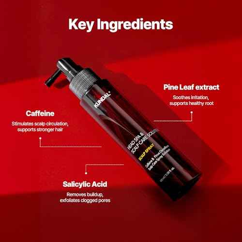 Kundal Caffeine Scalp Tonic - Anti hair loss, Soothes Scalp, Hair Thickening, Stimulates Hair Follicles, with Vitamin B3, Tea Tree & Peppermint Oil, 3.38 Fl Oz (100ml) Stocking Stuffers, Hair growth