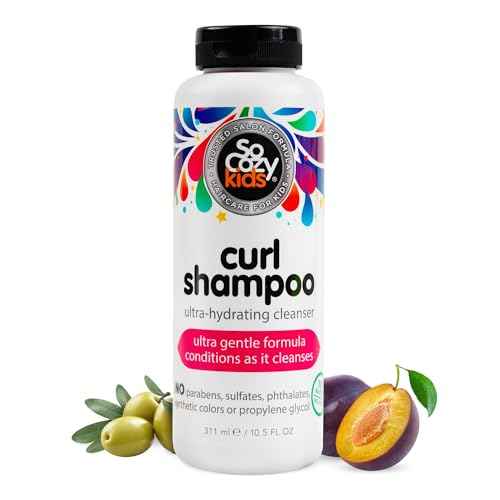 SoCozy Curl Shampoo | For Kids Hair | Ultra-Hydrating Cleanser | No Parabens, Sulfates, Synthetic Colors or Dyes, Sweet-Cr?me, 10.5 Fl Oz