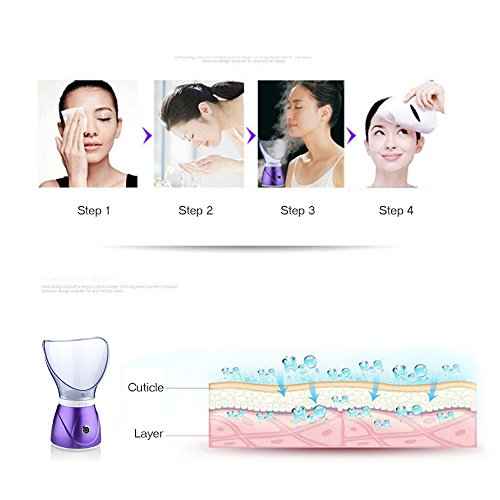 Hann Facial Steamer Professional Sinus Steam Inhaler Face Skin Moisturizer Facial Mask Sauna Spa Steamers with Aromatherapy Diffuser Humidifier Function (Purple)