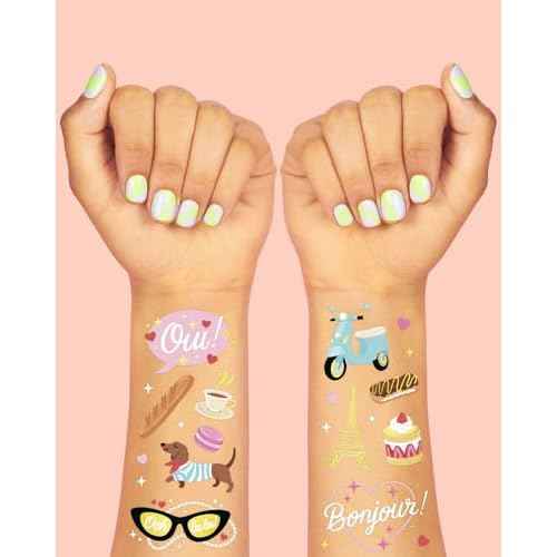 xo, Fetti Paris Themed Party Temporary Tattoos - 61 Foil Styles | Parisian Birthday Decorations, Ooh La La Party Accessory, Eiffel Tower Theme Favor, Cute Macaron Gift + Pink Baby Shower Supplies