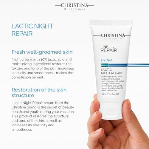 -CHRISTINA- Line Repair Hydra Night Cream with Lactic Acid | Nighttime Bliss for Skin Alignment & Rejuvenation | Elasticity Boosting, Wrinkle Reducing Night Face Cream 60ml