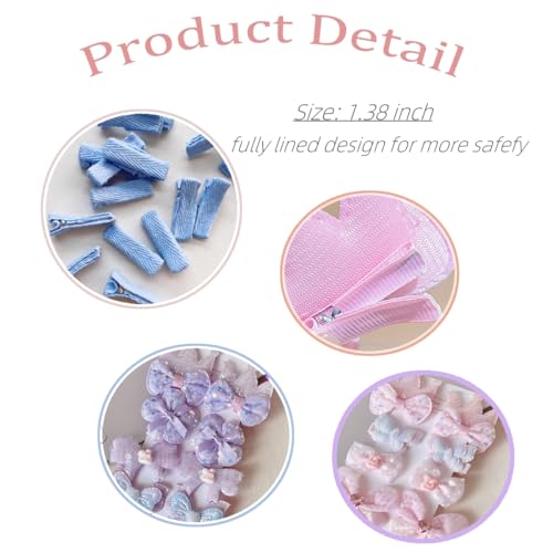 3 Pack Cute Hair Clips for Girls Hair Accessories Flower/Bow/Butterfly Clips Fully Lined Alligator Clips for Little Girls