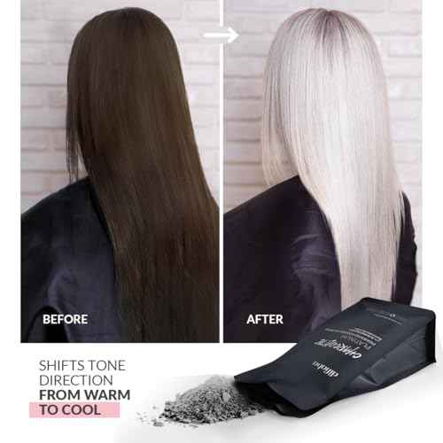 DIFIABA Charcolite Charcoal Bleach Hair Lightener Powder - Cool Toning Lightening Powder w/ Activated Charcoal & Restorative BondPlex - Lighten & Tone in 1 Step - Lifts to 10 Levels (500, 1, Count)