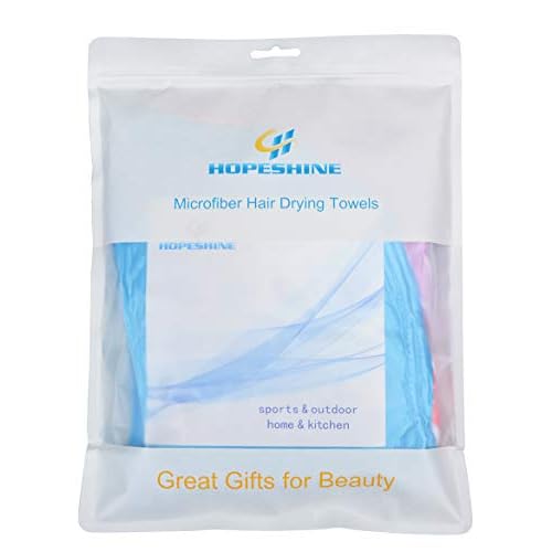 HOPESHINE Hair Towel Twist Women's Soft Shower Towels for Hair Turban Wrap Drying Head Towels Great Gift for Women (Blue+Purple+Rose Red 3-Pack)