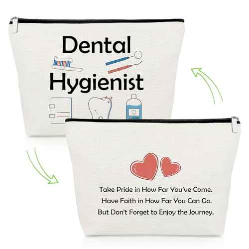 Dental Hygienist Cosmetic Case, Inspirational Gift for Dentist, Travel Cosmetic Pouch