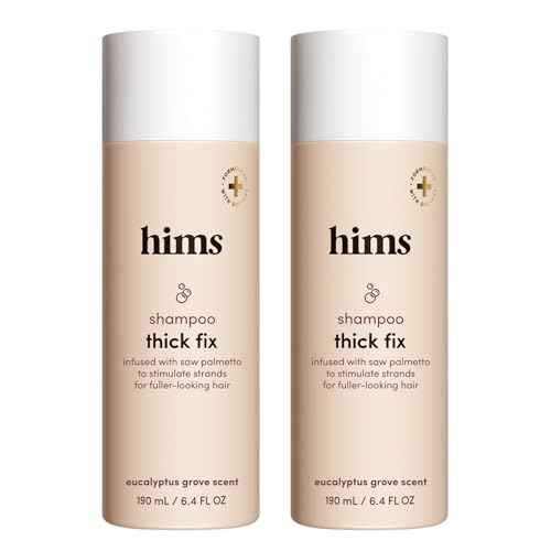 hims Thick Fix Shampoo - Saw Palmetto for Healthy Hair Growth & Thickening - Scalp Cleansing - Vegan, Sulfate-Free & Cruelty-Free - Eucalyptus Scent, 2 pack 6.4 fl oz