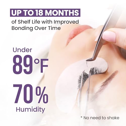 Professional K Beauty Eyelash Extension Adhesive - 1-3 Sec Fast Drying Time - Super Strong - Sensitive for Extensions - Black - 0.35 oz