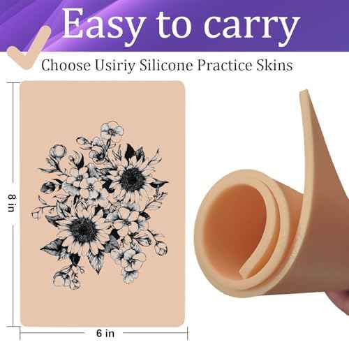 Tattoo Skin 3mm - Usiriy 10pcs Fake Skin 6x8" Practice Skin Thick Synthetic Skins Soft Skin Practice Pads Tattoo Supplies for Tattoo Artists and Beginners