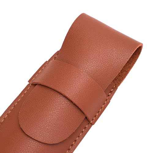 2 Pack Straight Razor Case Pouch Sleeve Flap Cover Sheath Protective Holster PU Leather Carrying Holder Protector For Straight Edge Razors Blade Safety Travel Barber Close Shaving Manual Shaver
