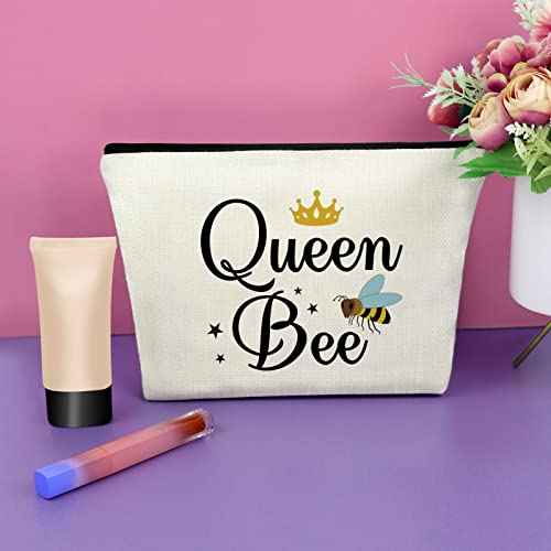 Sazuwu Bee Themed Gifts for Women Makeup Bag Bee Lover Gifts for Friend Beekeeper Birthday Gifts Cosmetic Bag Honeybee Gifts Christmas Thanksgiving Gifts for Bee Lover Cosmetic Travel Pouch