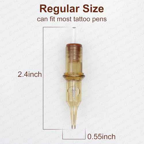 Tattoo Cartridge Needles,10Pcs Disposable Round Liner Sterilized Tattoo Needle for Rotary Tattoo Machine and Permanent Makeup Device (1001RL)