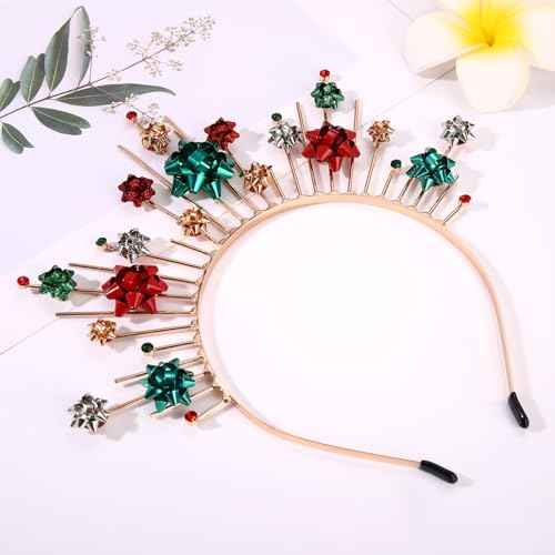 mokkia Christmas Headband for Women Snowflake Headbands Halo Crown Christmas Accessories Outfits Decorations Ugly Sweater Costume Party Favors Decors Holiday Gifts (Pattern A)