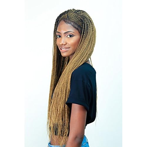 Wow Braids 36" Full 360 HD Transparent Lace Front Jumbo Passion Twist Braided Wig with Baby Hair - Synthetic hand-made box braids wig for black women.