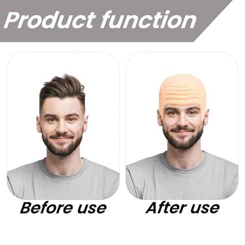 Bald Caps Makeup Latex Bald Head Wig Caps Cosplay Costume for Adults, for Theme Party Decorations Supplies