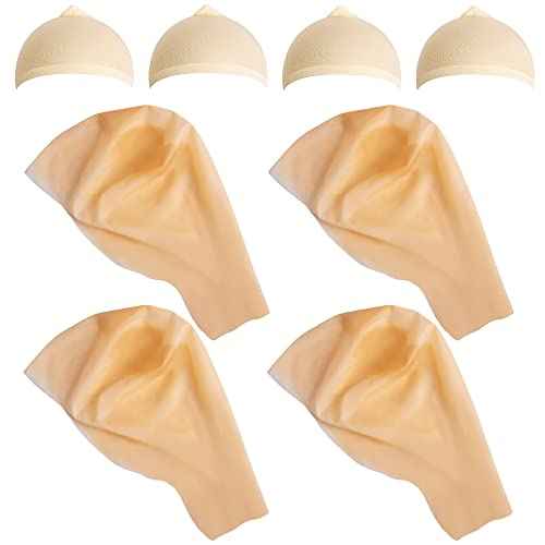 Wehhbtye 8 Pcs Halloween Bald Caps, Latex Makeup Caps with Bald Wigs, Wig Caps Cosplay Accessories for Adult Women Men Costume and Theme Party
