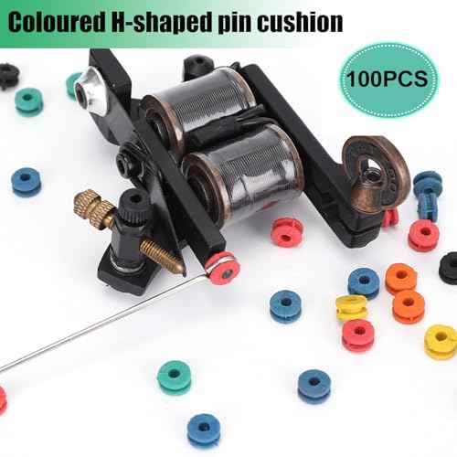 HOINCO 408Pcs Tattoo Machine Parts,Tattoo Supplies Set Tattoo Needle Pad,Colorful Tattoo Rubber Bands,Black Rubber Ring,Cleaning Brush,Hex Wrenches.