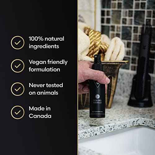 Beard & Hair Heat Protectant Spray - Viking Shield Beard Spray for Men, Protects Hair from Heat Damage of Straightener and Styling - Argan Oil Thermal Protector Spray - Protect Up To 450¨¬ F - 4 Fl Oz