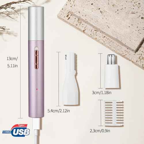 2025 Rechargeable Nose and Ear Hair Trimmer for Women Men ? Painless Facial and Eyebrow Hair Remover, Dual-Edge Blades, IPX7 Waterproof, Compact and Portable Electric Clipper