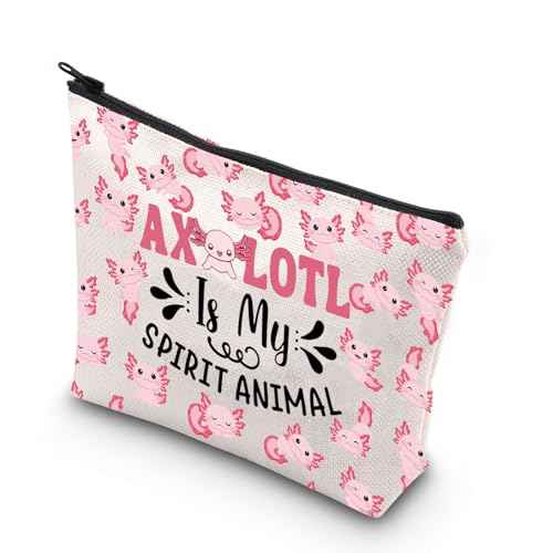JNIAP Axolotls Cosmetic Makeup Bag Axolotl Lovers Gifts Axolotl Is My Spirit Animal Axolotl Zipper Pouch Axolotl Toiletry Bag (axolotl spirit)