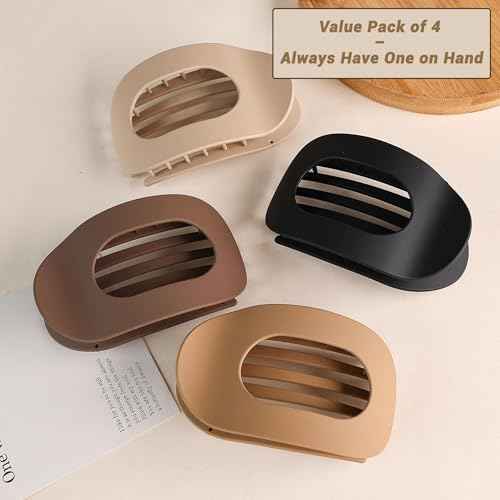 Duckbill Hair Clips for Women, Simple Elegant flat hair clips for Thick Thin Long Short Hairs (6Pcs,Mix-A)
