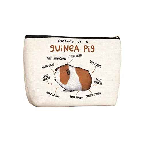 Wenboco Guinea Pig Makeup Bag Pig Gifts Guinea Pigs Lover Gift Hamster Zipper Pouch Bag Gift Birthday Christmas Gifts for Animal Lovers Friends