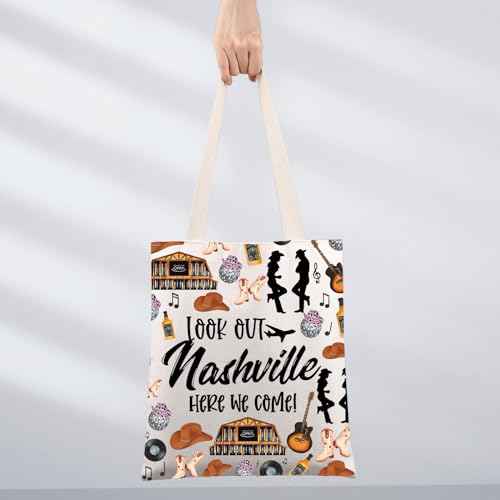 JNIAP Nashville Makeup Bag Nashville Trip Gifts Nashville Themed Gifts Nashville Zipper Bag Nashville Bags For Women (look out Nashville TG)