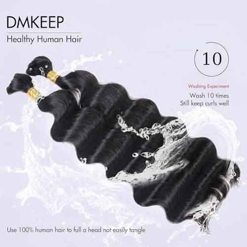 DMKEEP Top Grade Loose Wave Human Braiding Hair 2 Bundles 100g Human Hair Braiding Hair No Weft Bulk Human Hair for Braiding Hair Extensions Natural Color 20 Inch