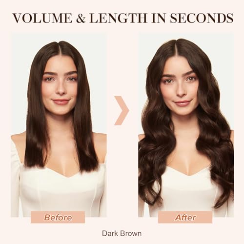 Halo Hair Extensions,S-noilite Halo Hair Extensions Real Human Hair,100% Thick Human Hair Halo Extensions for Women,14 Inch(70g) Dark Brown