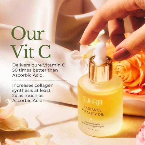 Juara ? Radiance Vitality Oil | Deluxe Moisturizing Facial Treatment for All Skin Types | Anti-Aging Formula | Softens, Brightens, Nourishes, Hydrates | Cruelty Free, Paraben & Sulfate Free | 1 oz.
