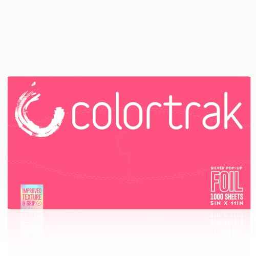 Colortrak Embossed Sheets Silver Aluminum Foil Pop-up Dispenser, 1000 Pre-cut Sheets Non-slip Textured for Hair Foil Coloring and Highlighting Applications, Silver, 5 x 11