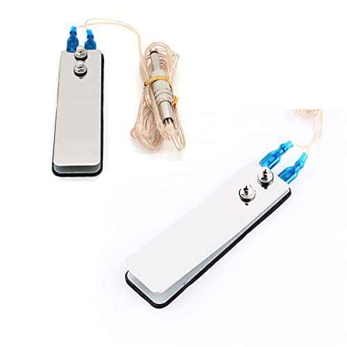 2 Pack Tattoo Foot Pedal Switch with 1/4 inch 6.35MM Plug Cable Stainless Steel Cord Power Supply Foot Control Flat Plate Clip For Tattoo Gun Machine Kits Beginners Artist