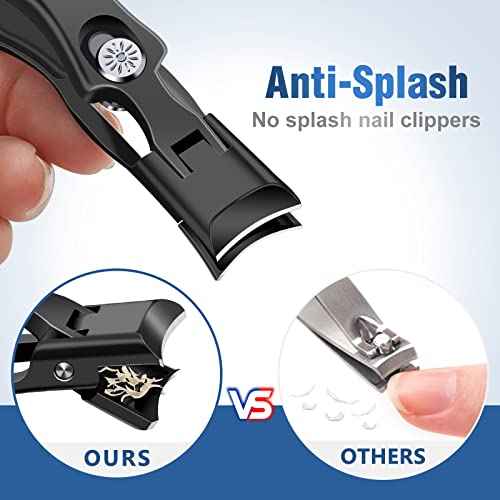 German Nail Clippers for Men with Catcher, Stocking Stuffers for Men Large Toenail Clippers for Thick Nails, Heavy Duty Ultra Anti-Splash Toe Nail Cutter, Christmas Xmas Presents Gifts for Adults