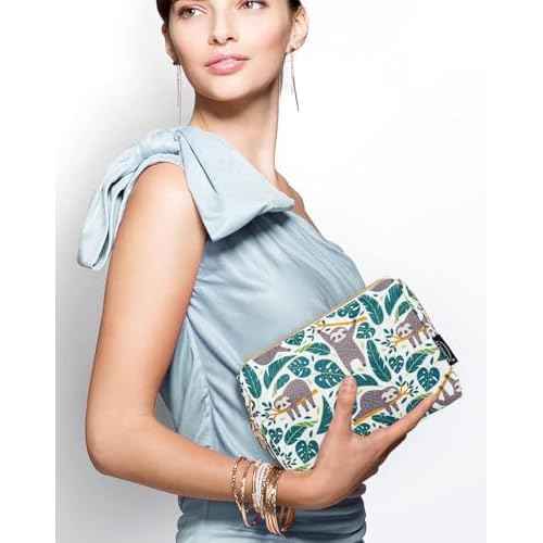 Aosbos Small Travel Makeup Pouch - Cosmetic Bag for Women, Midnight Black