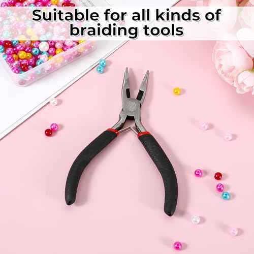 Hair Extension Pliers Hair Extension Beads Kit Black Pliers Hairs Pull Through Tool for Professional Hairs Styling Tools Accessory