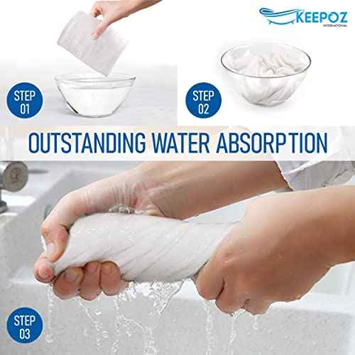 KEEPOZ 100% Cotton Hair Towel Wrap Quick Dry Super Absorbent Turban Head Wrap for Women with Button, Anti Frizz, Hair Cap for Curly, Long & Thick Hair (White, 1 Pc)