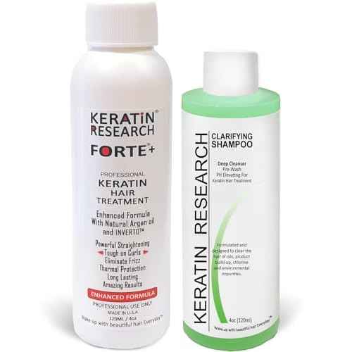 Keratin Brazilian Blowout Treatment Extra Strength 120ml with Clarifying Shampoo - Enhanced Formula for Curly Hair By Keratin Research