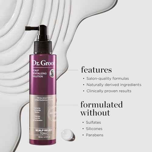 Dr. Groot Scalp Relief Tonic, Korean Hair Care with Chamomile, Niacinamide, Menthol, Rosemary Oil, Moisturizing Biotin Spray, Antioxidant Formula, for Dry Scalp, Kbeauty Scalp Revitalizing Solution