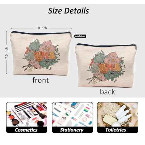 IWXYI Mama Mom Makeup Bags With Zipper - Travel Toiletry Gifts For Women