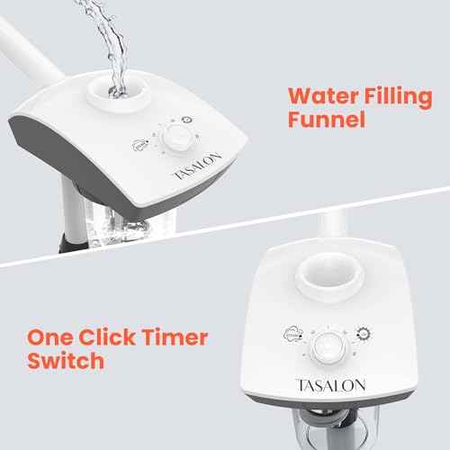 TASALON Professional Facial Steamer Machine on Wheels, Standing Esthetician Steamer with Hot Ozone Mist, Facial Be Used for Skin Rejuvenation, Steamer for Facial Used for Spa or Personal Care, White