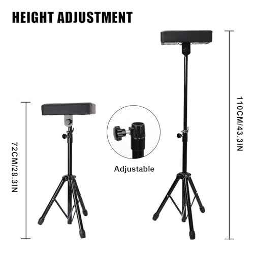 Tattoo Armrest Stand with Tray, Foldable Tattoo Arm Leg Rest Stand Adjustable Height and Tilt Tripod Stand, Stable Base & Padded Support for Tattoo Artist Studio