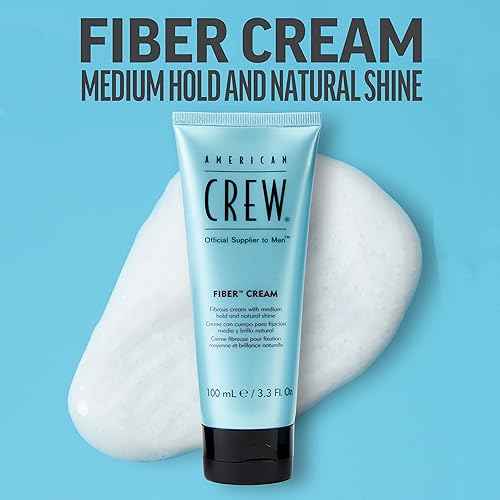 American Crew Men's Fiber Cream, Like Hair Gel with Medium Hold & Natural Shine, 3.3 Fl Oz