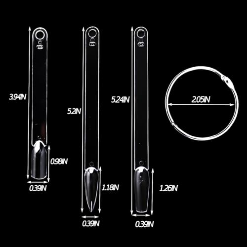 150pcs Nail Swatch Sticks with Ring, Clear Fan-shaped Nail Color Swatches with Palette Spatula Tool for Nail Polish Display Practice Nail Techs Must Haves Nail Supplies